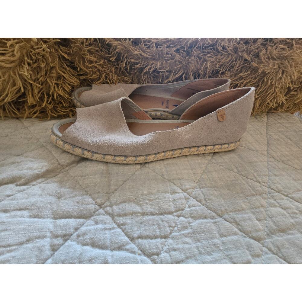 Verbenas Womens Suede Super Soft Slip On Open Toe Shoes Size 9 Gray Casual Flats - Picture 7 of 12